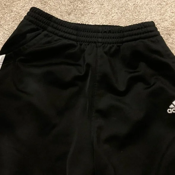 Adidas Girl’s Black Joggers with Iconic White Stripes Sz. M-10/12 - Picture 3 of 6